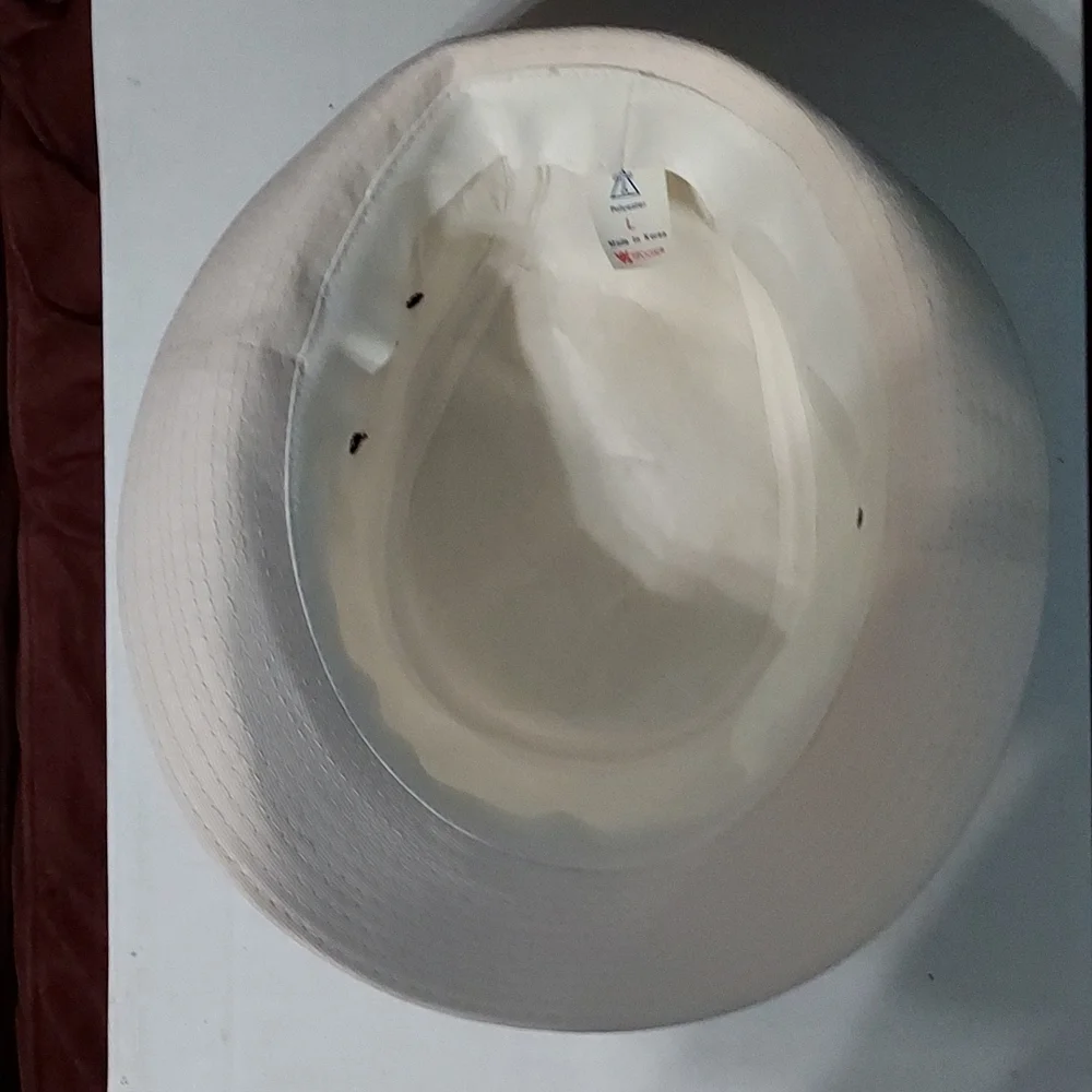 Fedora Hat Size Large Ivory with a Brown&Ivory Band w/brown cord.No Stains. - Picture 7 of 12